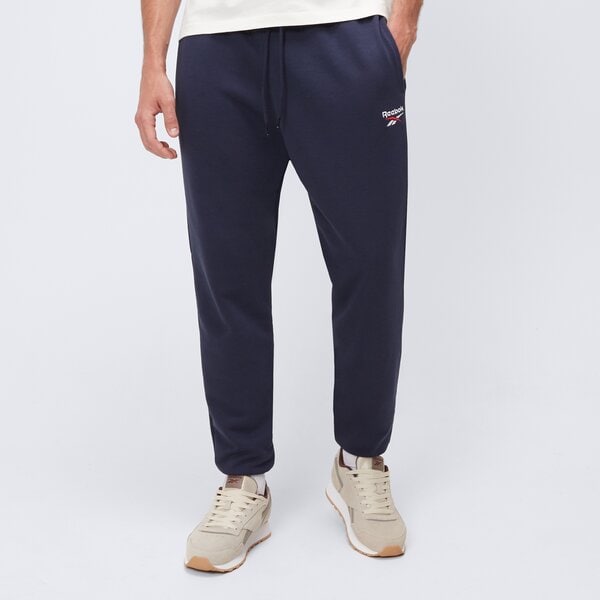 Spodnie dresowe męskie REEBOK SPODNIE IDENTITY SMALL LOGO FT JOGGER 100049529 kolor granatowy