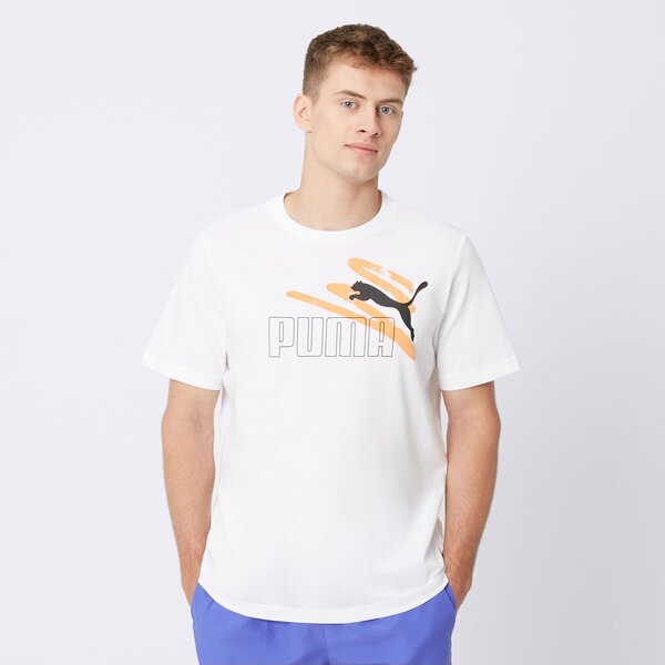 Koszulka męska PUMA T-SHIRT SS ESS+ LOGO LAB SUMMER TEE 678988 02 kolor biały