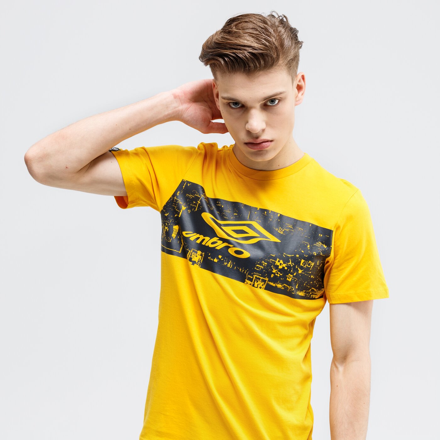 Koszulka męska UMBRO T-SHIRT FANS 65709u-hvz kolor żółty