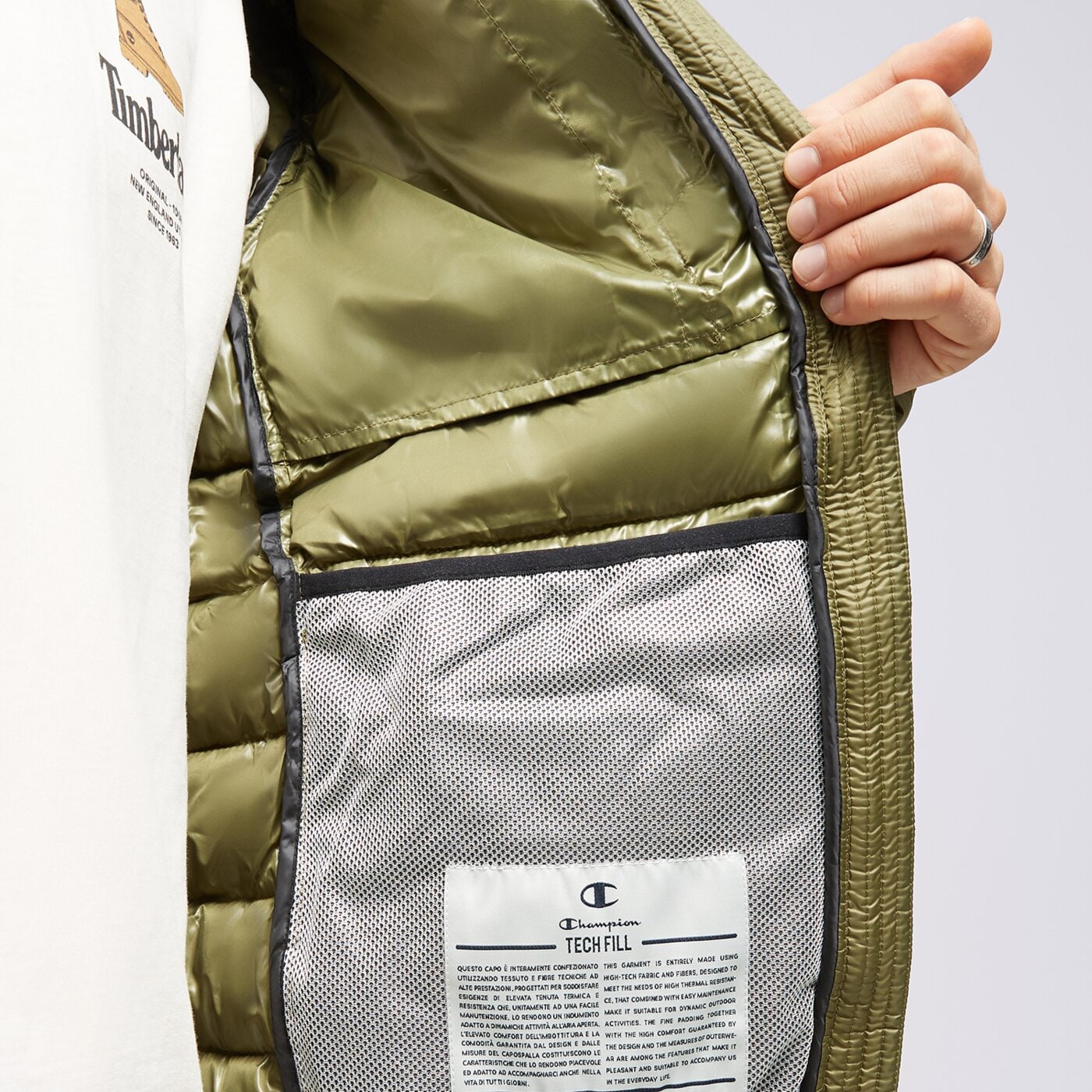 Kurtka zimowa męska CHAMPION KURTKA ZIMOWA HOODED JACKET 219184gs554 kolor zielony