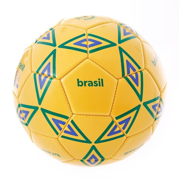 Damska piłka nożna UMBRO PILKA 2014 CERAMICA SUPPORTER BALL - BRASIL BLACK 25563u3bo kolor żółty