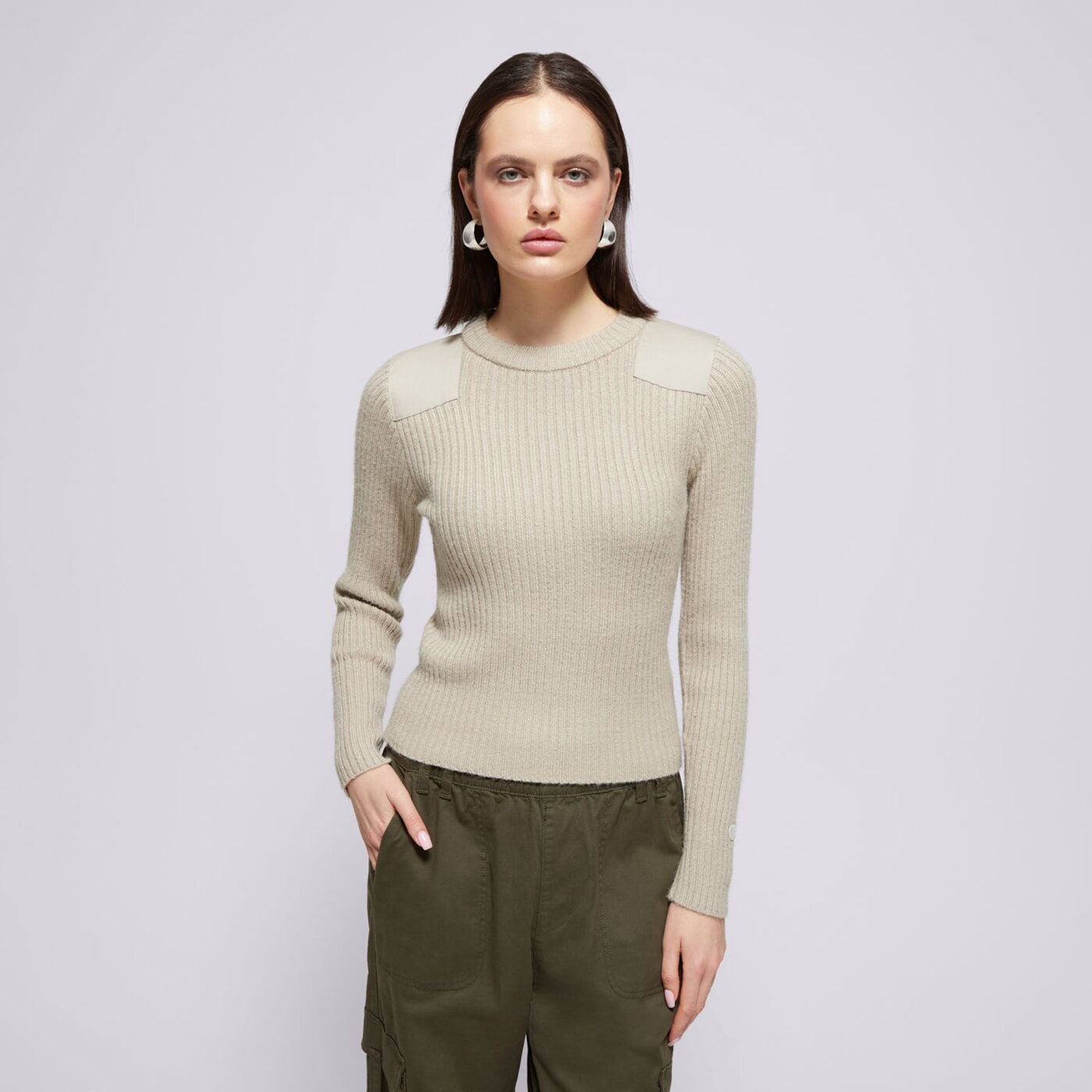 CHAMPION SWETER CREWNECK SWEATER 117495es057 kolor beżowy