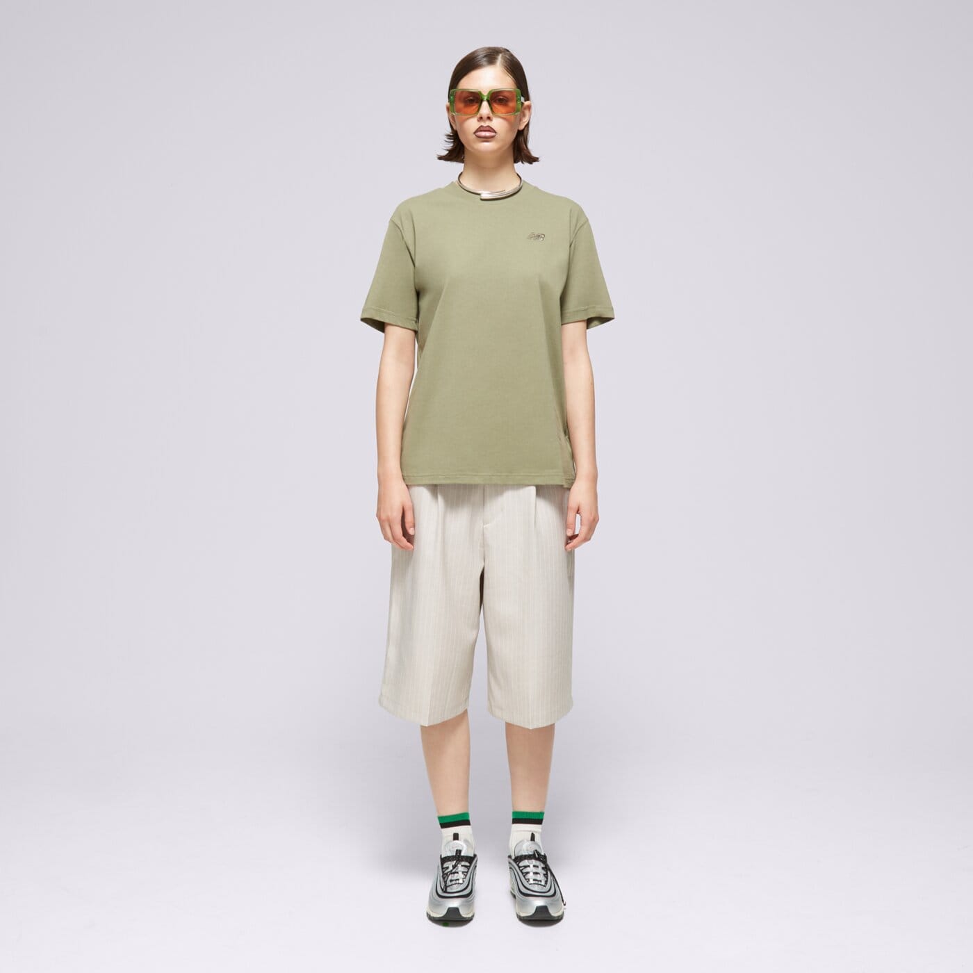 Koszulka damska NEW BALANCE T-SHIRT ATHLETICS JERSEY wt41501dek kolor khaki