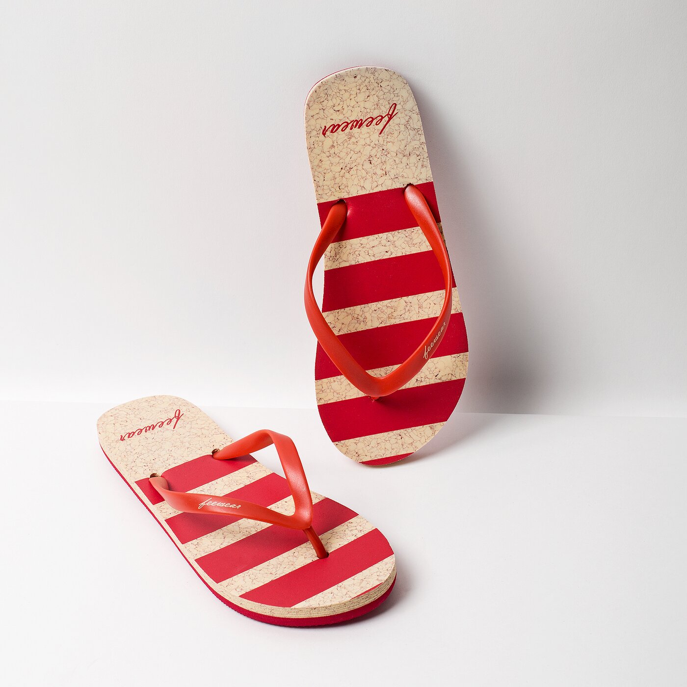 Klapki damskie FEEWEAR STRIPES fwwk118003 kolor czerwony