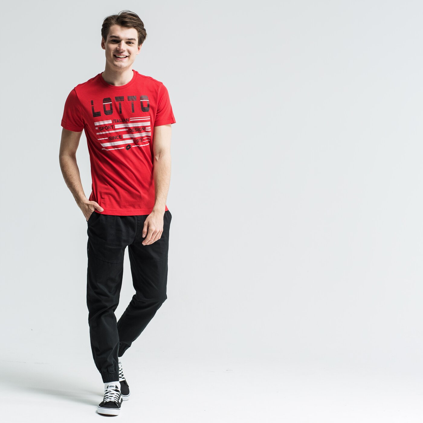 Koszulka męska LOTTO T-SHIRT SS L73 V LOGO PLUS JS 210980-0c4 kolor czerwony