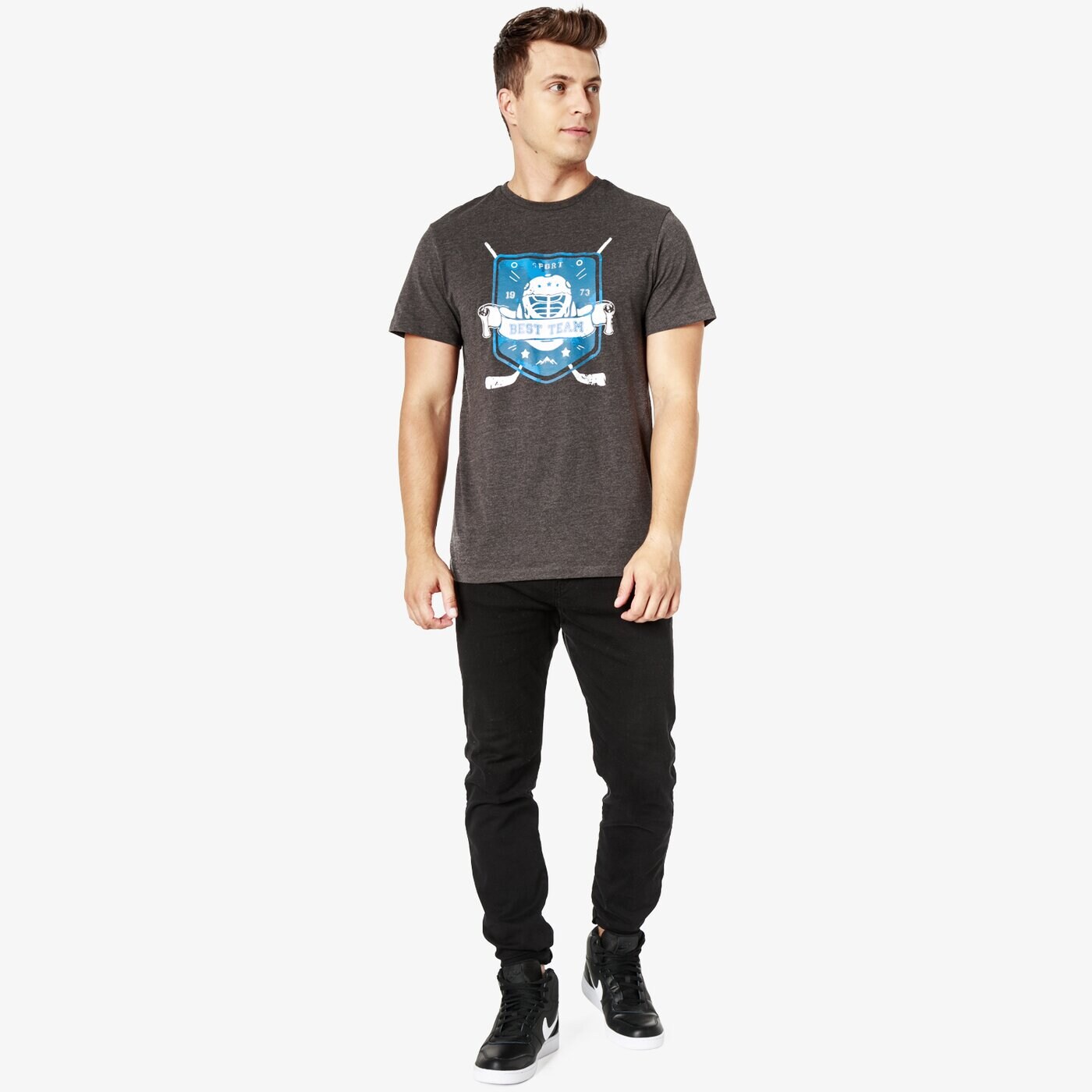 Koszulka męska LOTTO T-SHIRT SS BANDY lo38tsm27001 kolor szary