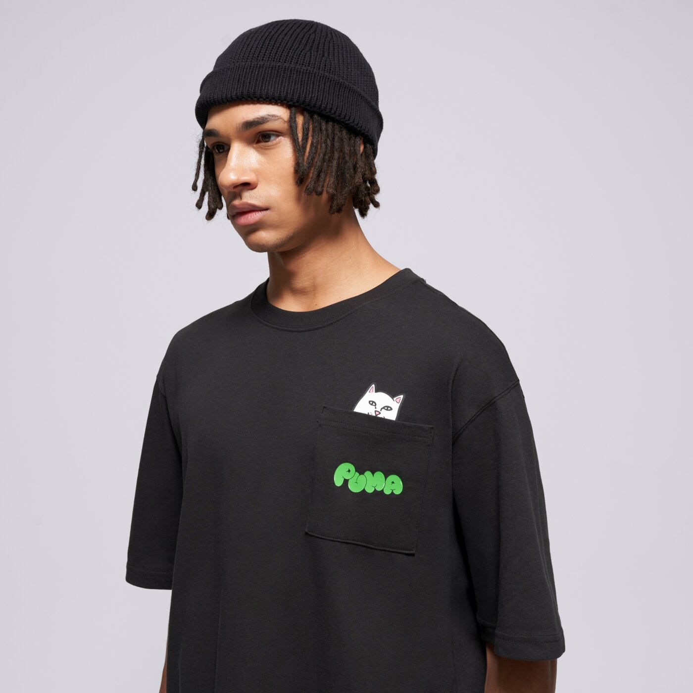 Koszulka męska PUMA T-SHIRT PUMA X RIPNDIP RELAXED POCKET TEE 633779 01 kolor czarny