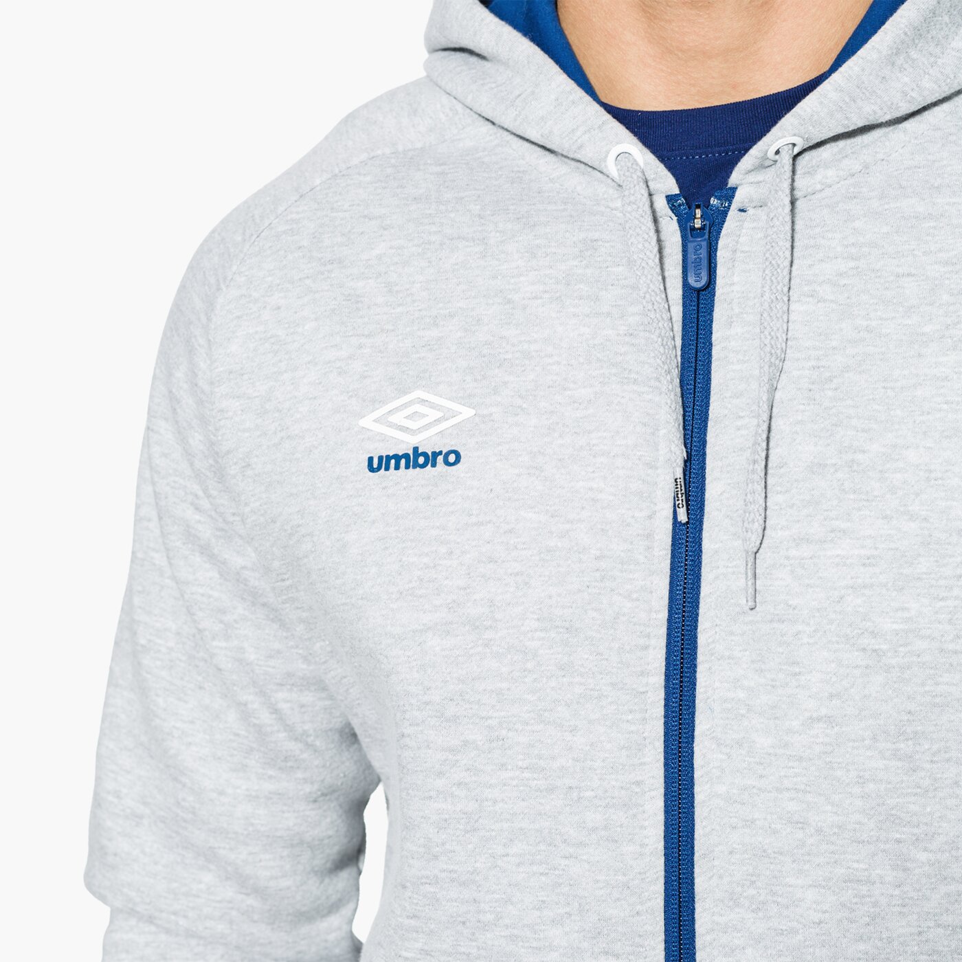 Bluza męska UMBRO BLUZA ZIP THRU FLEECE HOODY 64553ufv2 kolor szary