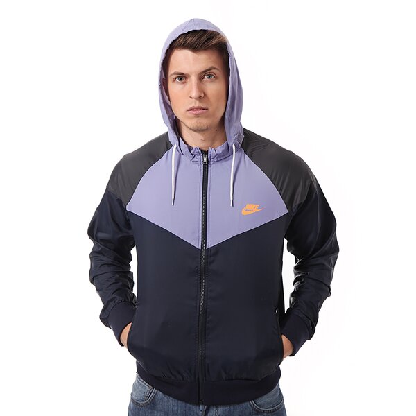 Kurtka przejściowa męska NIKE KURTKA NIKE RU HERITAGE WINDRUNNER 596277473 kolor granatowy