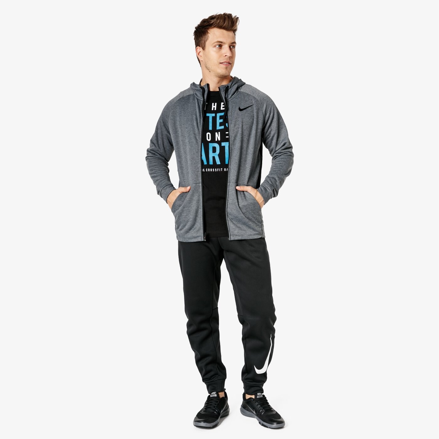 Bluza męska NIKE BLUZA DRY HOODIE FZ FLEECE 860465-071 kolor szary