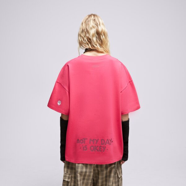 S.NOW JOB SIZEER T SHIRT "NOT MY DAY"-MAGENTA si323tsu54001 kolor różowy