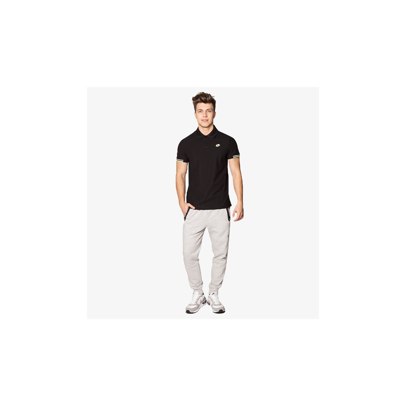 Koszulka polo męska LOTTO POLO BRODSY LOGO PLUS s0949 kolor czarny