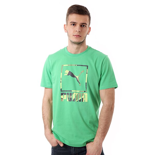 Koszulka męska PUMA T-SHIRT S.CASUAL LOGO TEE 82818507 kolor zielony