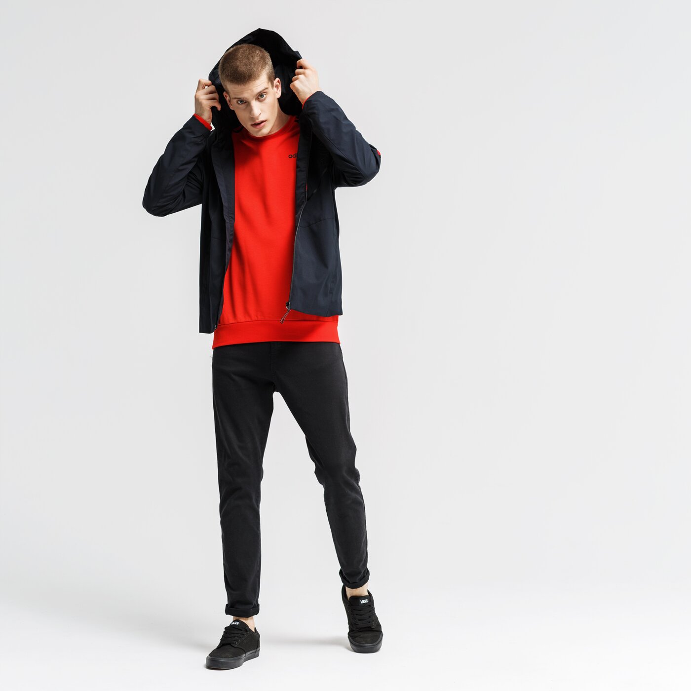 Bluza męska ADIDAS BLUZA E 3S CREW FT du0488 kolor czerwony