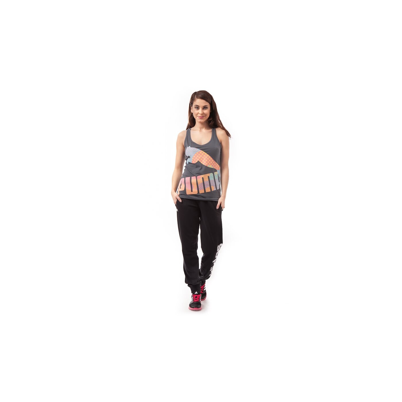 Top damski PUMA TANK STYLE INJ TANK 83217816 kolor szary