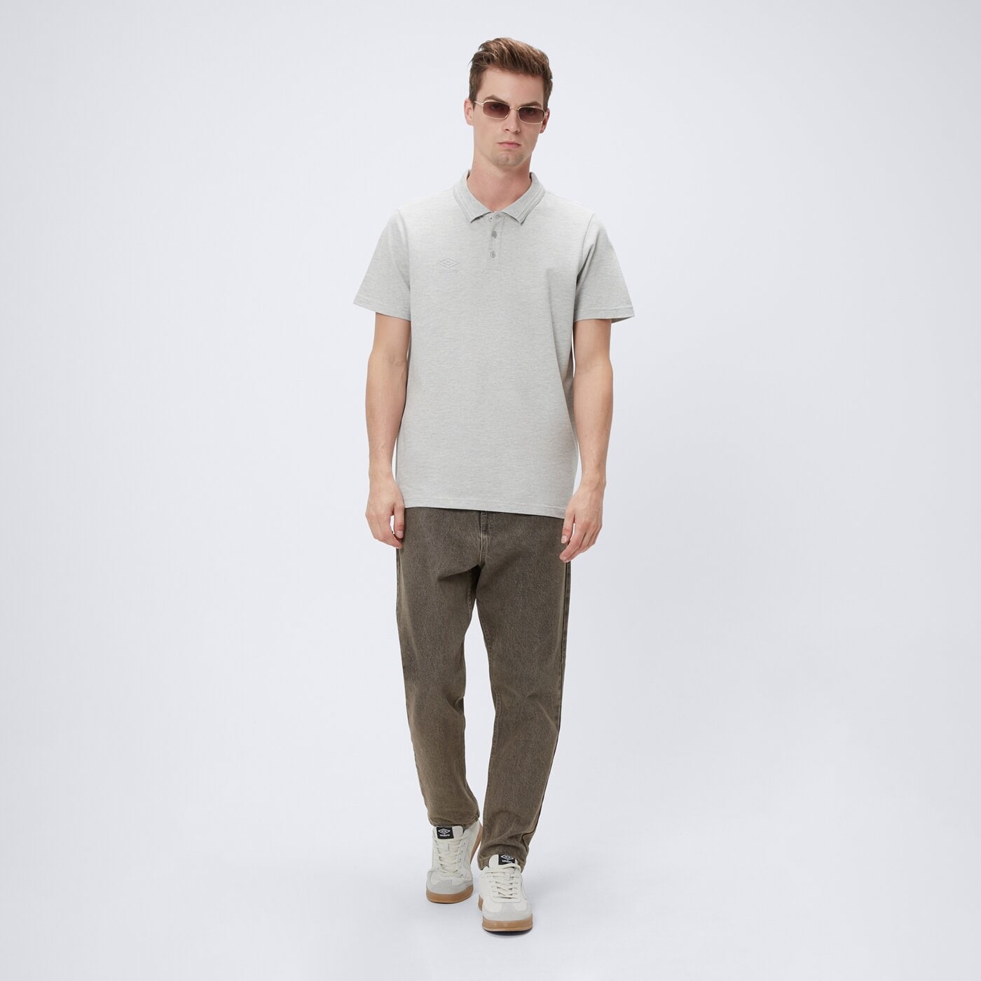 Koszulka polo męska UMBRO POLO STERLING  ul125pom90003 kolor szary