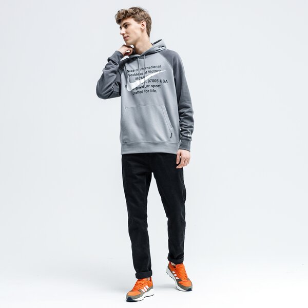 Bluza męska NIKE BLUZA Z KAPTUREM M NSW SWOOSH PO FT cj4863-073 kolor szary