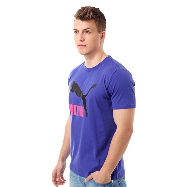 Koszulka męska PUMA T-SHIRT NO. 1 LOGO TEE 56446555 kolor granatowy