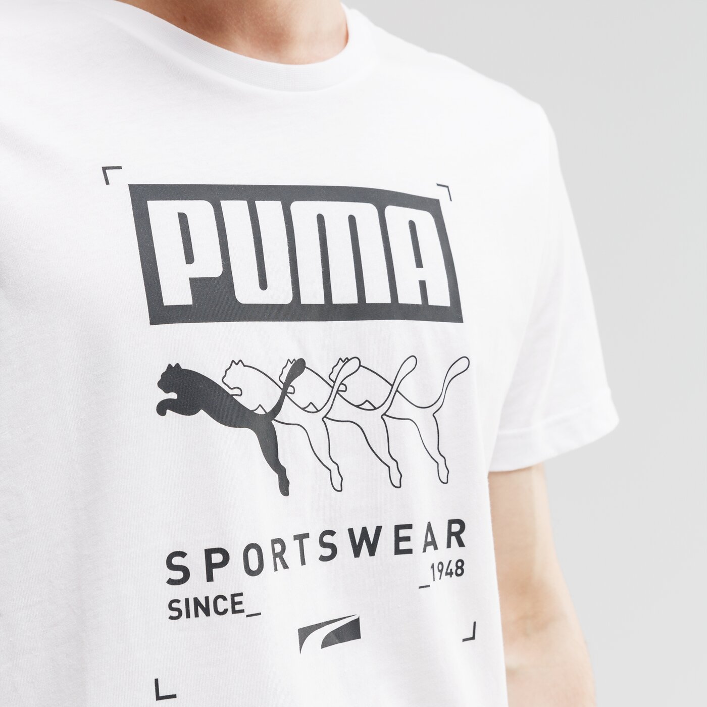 Koszulka męska PUMA T-SHIRT BOX PUMA 581908 02 kolor biały