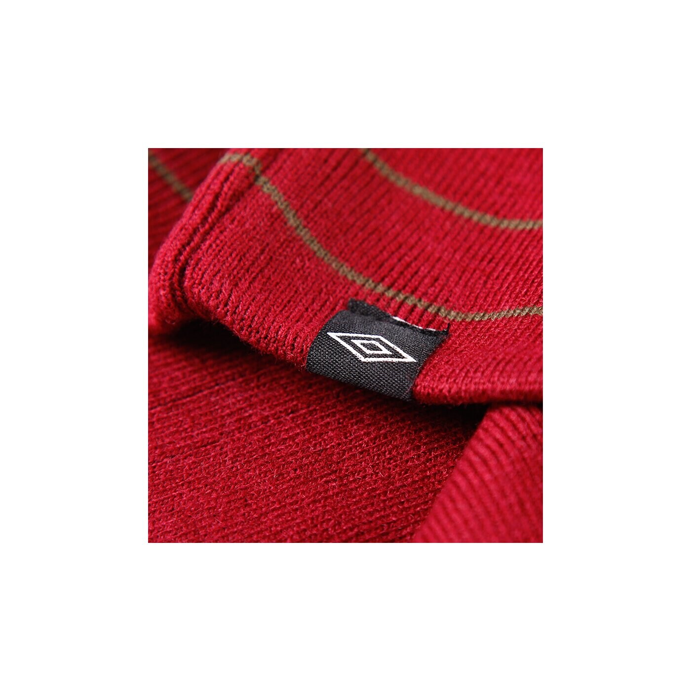 Czapka zimowa damska UMBRO CZAPKA NARROW STRIPES BEANIE DRK RED/KHAKI ul33cau12b kolor bordowy