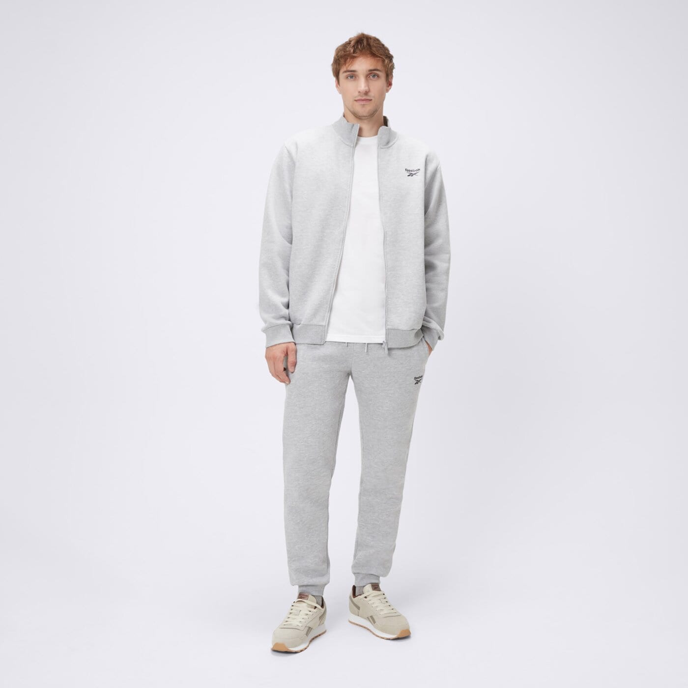 Spodnie dresowe męskie REEBOK SPODNIE ANDRE SMALL LOGO CUFFED 100240232 kolor szary