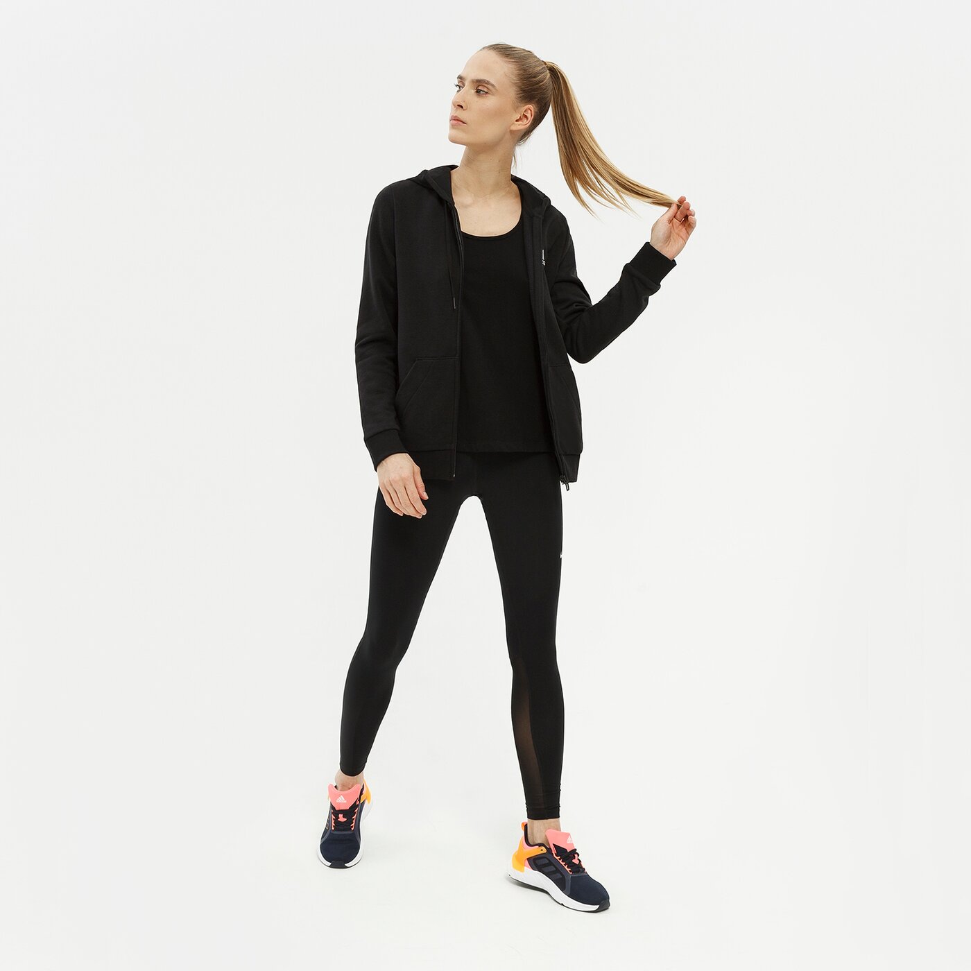 Bluza damska ADIDAS BLUZA ROZPINANA Z KAPTUREM W LIN FT FZ HD gl0791 kolor czarny