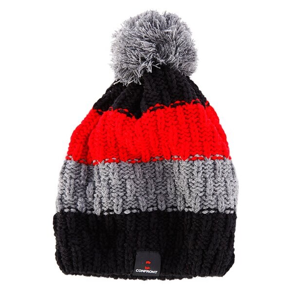Czapka zimowa damska CONFRONT CZAPKA Z STRIPED POMPOM BEANIE cf33cad05 kolor multicolor