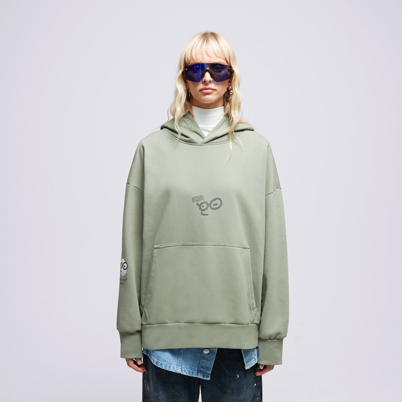 S.NOW JOB SIZEER HOODIE “POV” OLIVE si123blu50003 kolor zielony