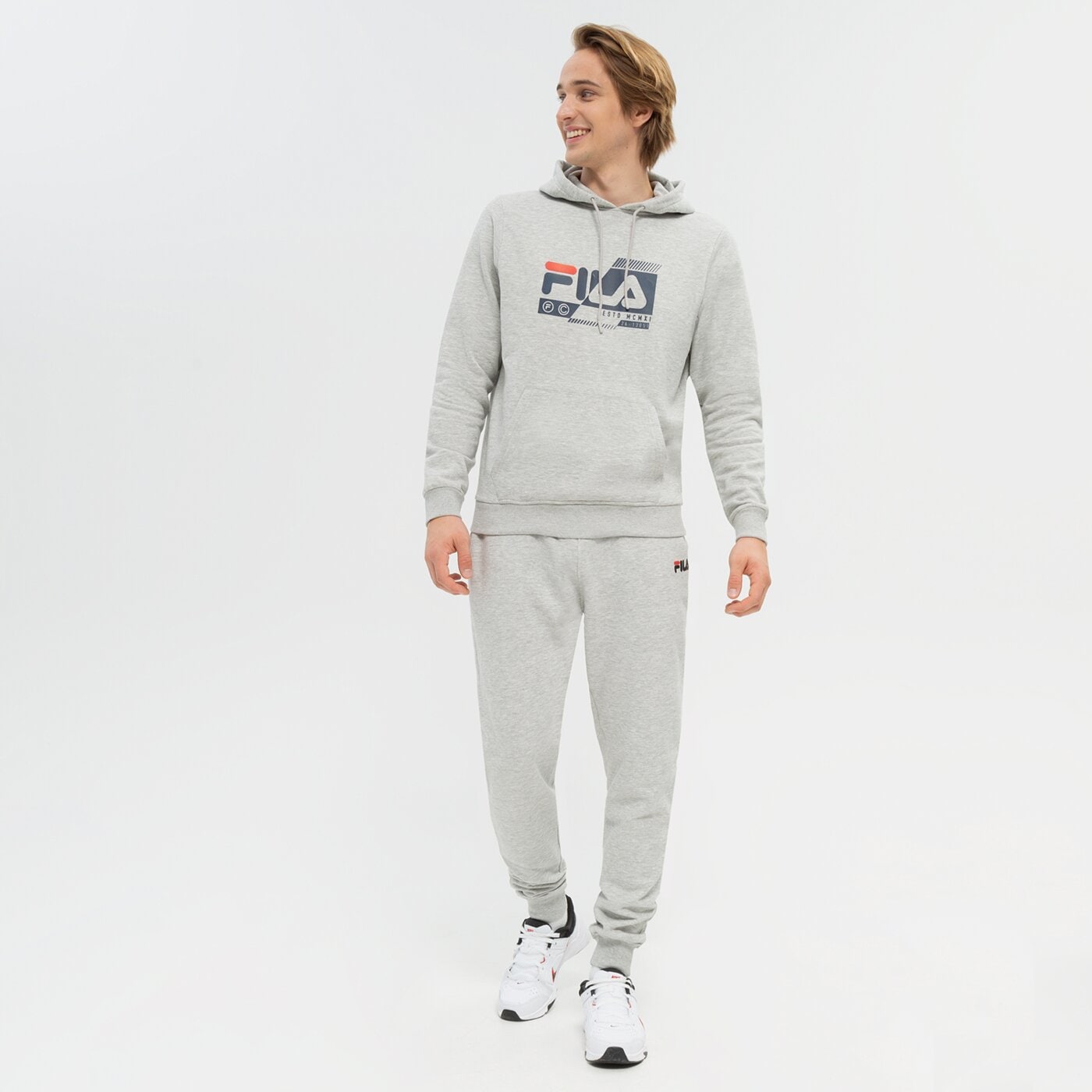 Bluza męska FILA BLUZA Z KAPTUREM FLYNN fw22spm026289 kolor szary