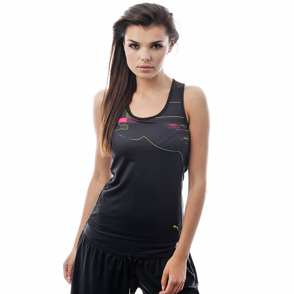Top damski PUMA TOP ESSENTIAL GRAPHIC  TANK TOP 50763101 kolor czarny