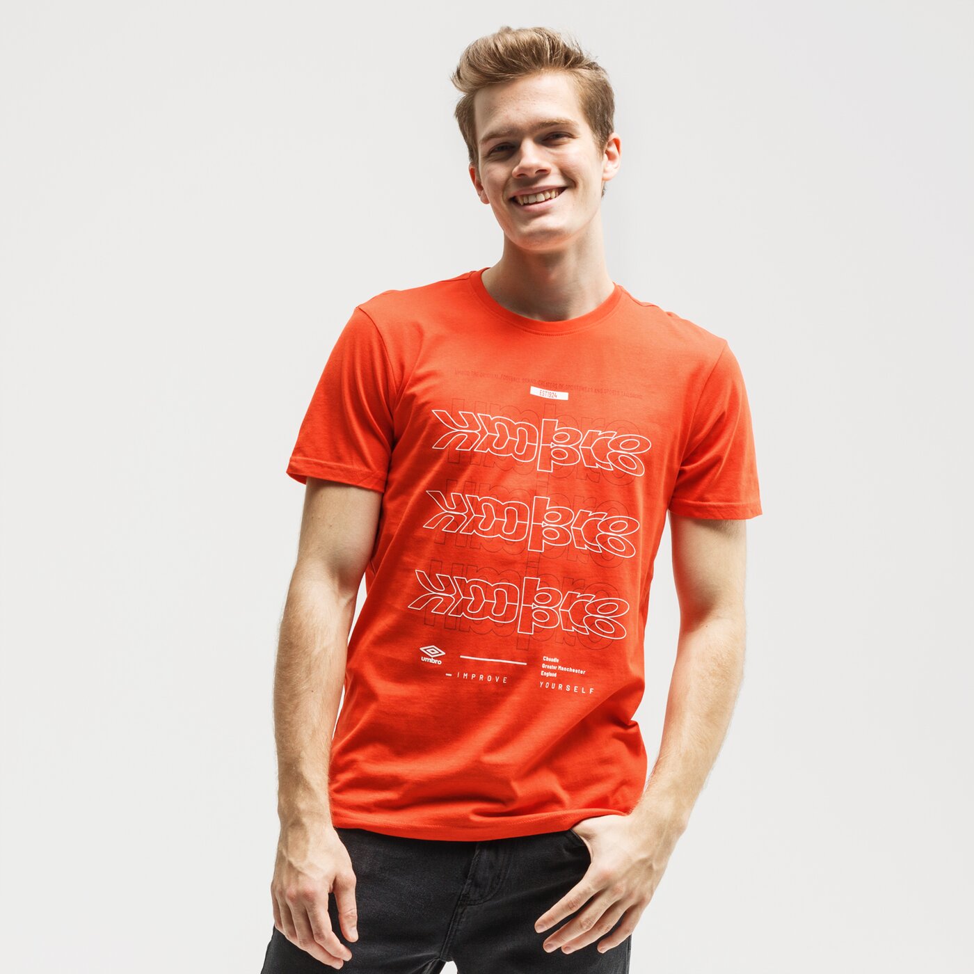 Koszulka męska UMBRO T-SHIRT LOUD ul120tsm28002 kolor pomarańczowy