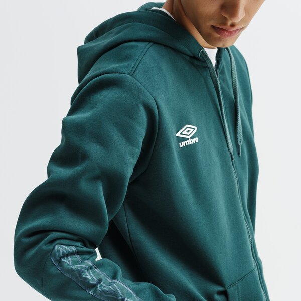 Bluza męska UMBRO BLUZA FZ FLEECE WITH CUFF TAPING 55193u-jey kolor zielony