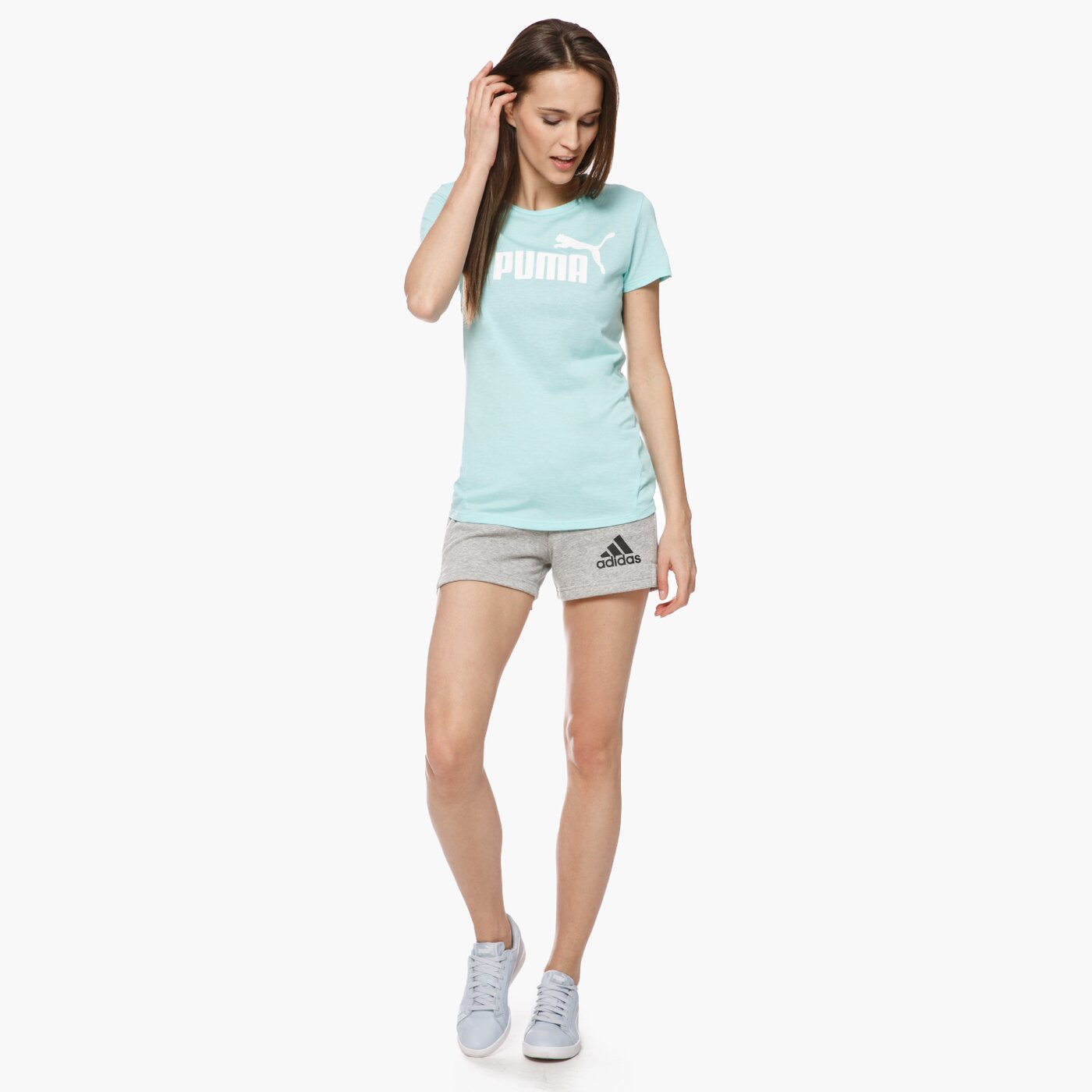 Koszulka damska PUMA T-SHIRT SS ESS NO1 HEATHE 83839933 kolor niebieski
