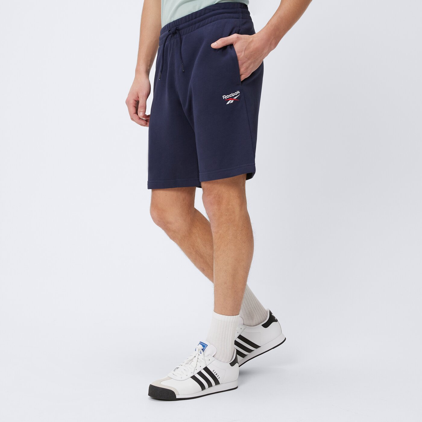 REEBOK SZORTY IDENTITY SMALL LOGO FT SHORT (100217147) granatowy
