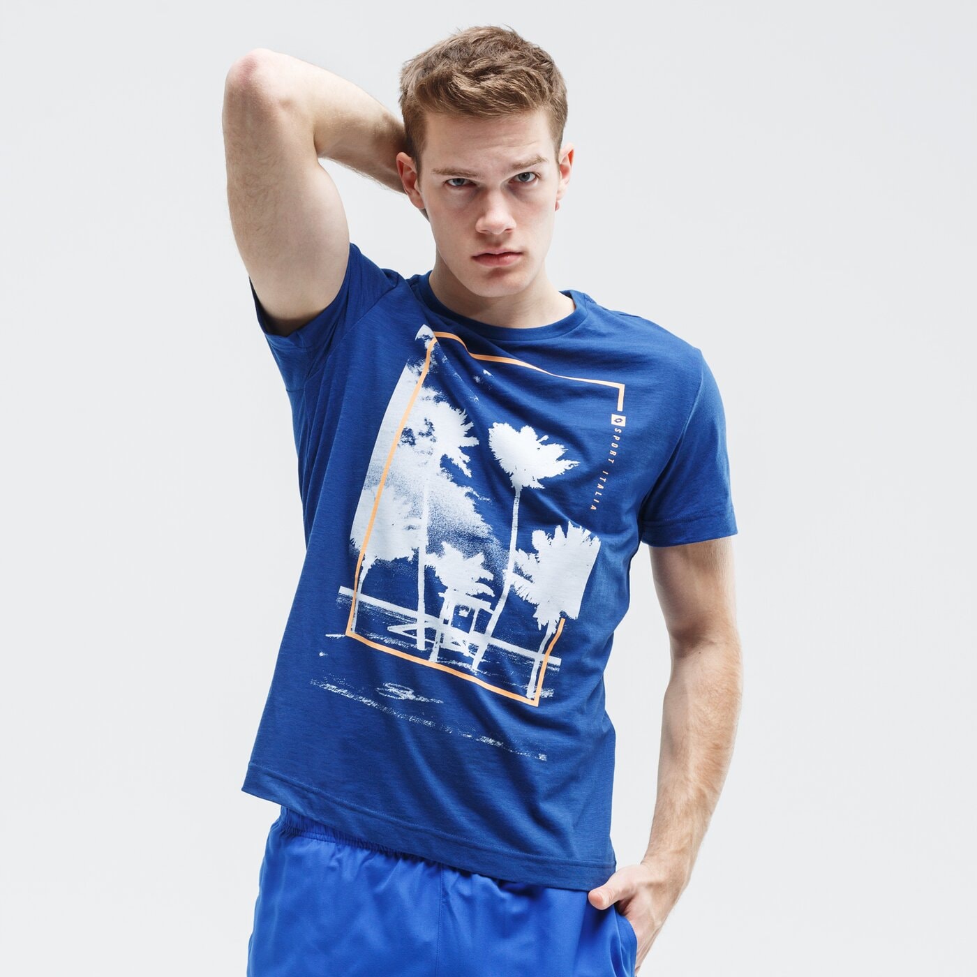 Koszulka męska LOTTO T-SHIRT BEACH PALM PL 213464-59x kolor granatowy