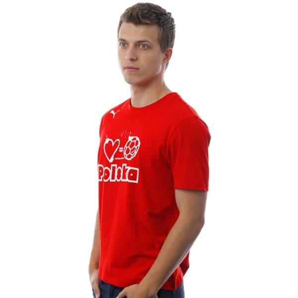 Koszulka męska PUMA T-SHIRT LOVE = FOOTBALL  TEE 74045307 kolor czerwony