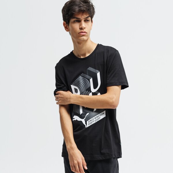 Koszulka męska PUMA T-SHIRT SS GRAPHIC EFFECT INTEREST 58019301 kolor czarny