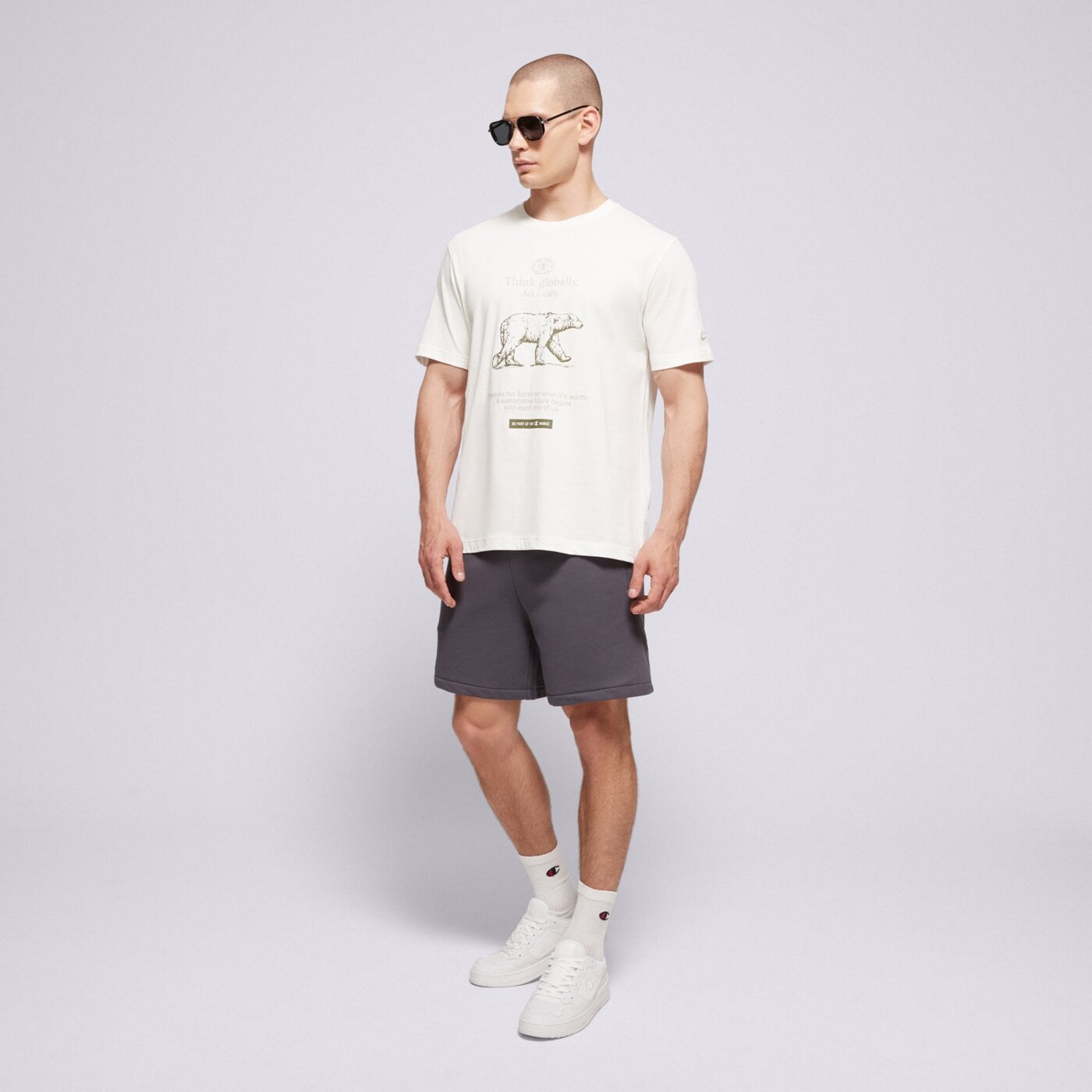 Koszulka męska CHAMPION T-SHIRT SS TEE 220757 ww048 kolor biały