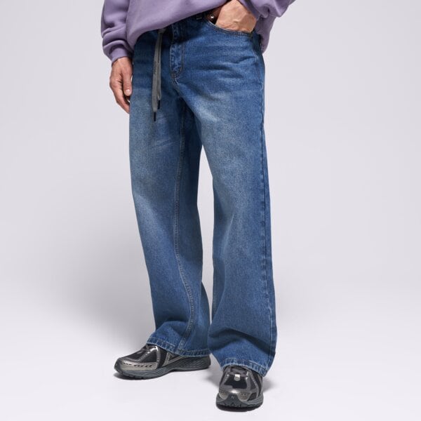 Spodnie dresowe męskie PROSTO SPODNIE JEANS BAGGY TARMAC BLUE kl252mpan3012 kolor niebieski