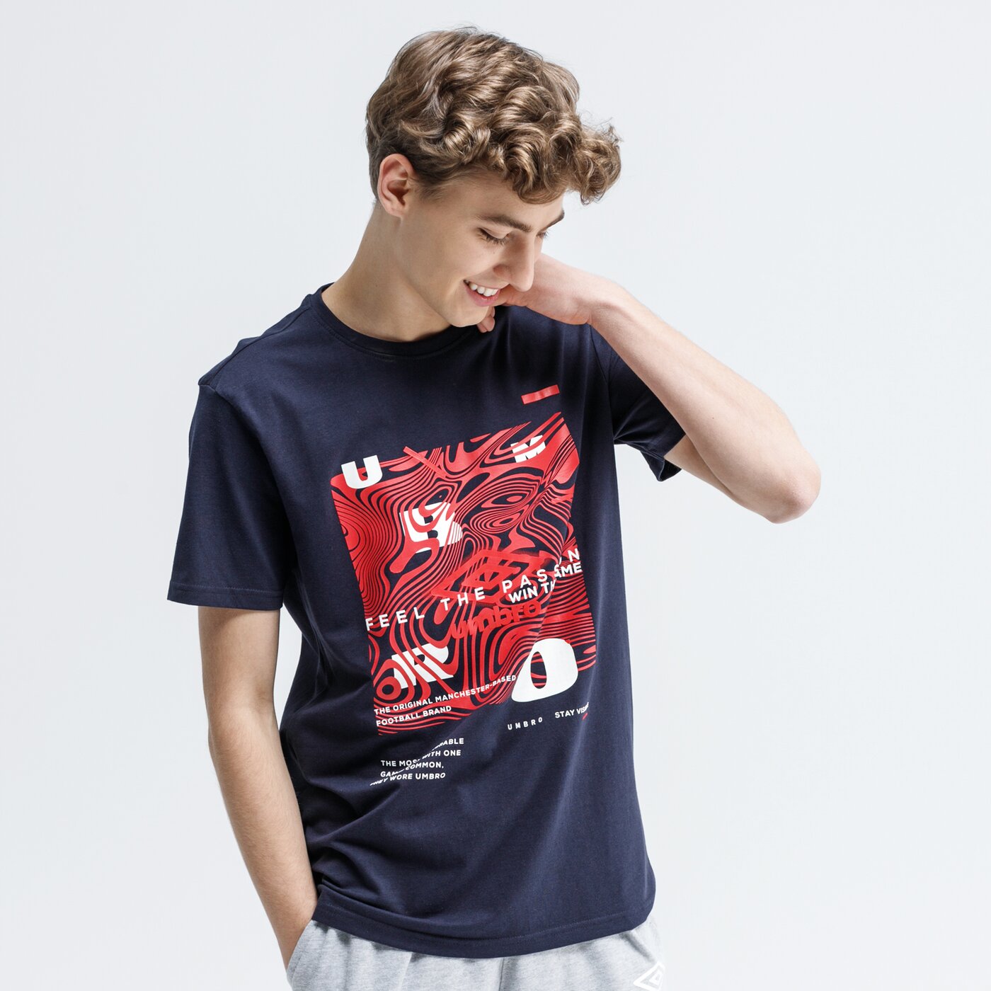 Koszulka męska UMBRO T-SHIRT TROLVO ul120tsm37001 kolor granatowy