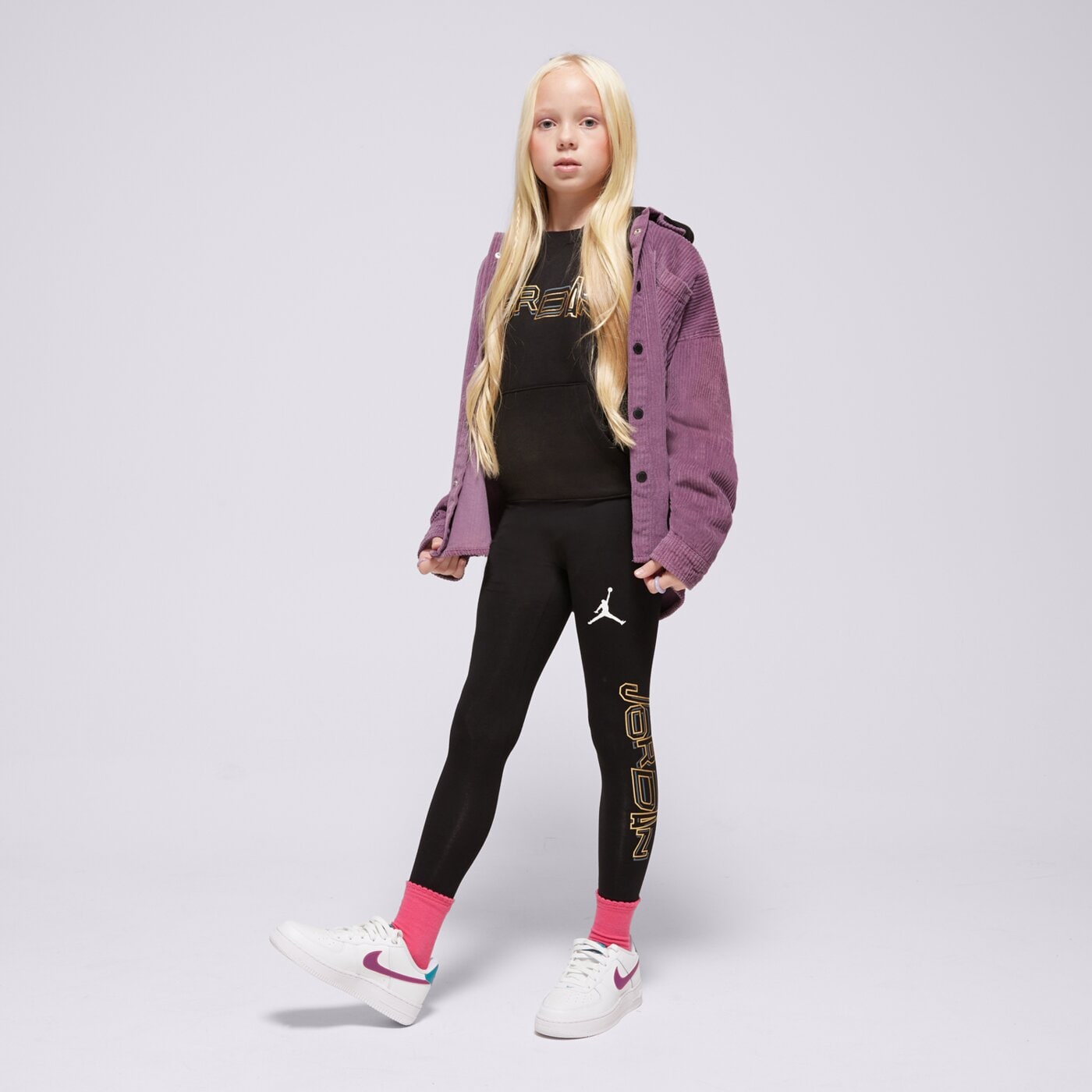 Bluza dziecięca JORDAN BLUZA Z KAPTUREM TAKE FLIGHT SNAP GIRL 45c807-023 kolor czarny