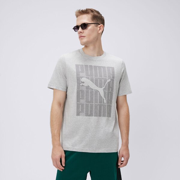 Koszulka męska PUMA T-SHIRT GRAPHICS PUMA WORDING 68482504 kolor szary