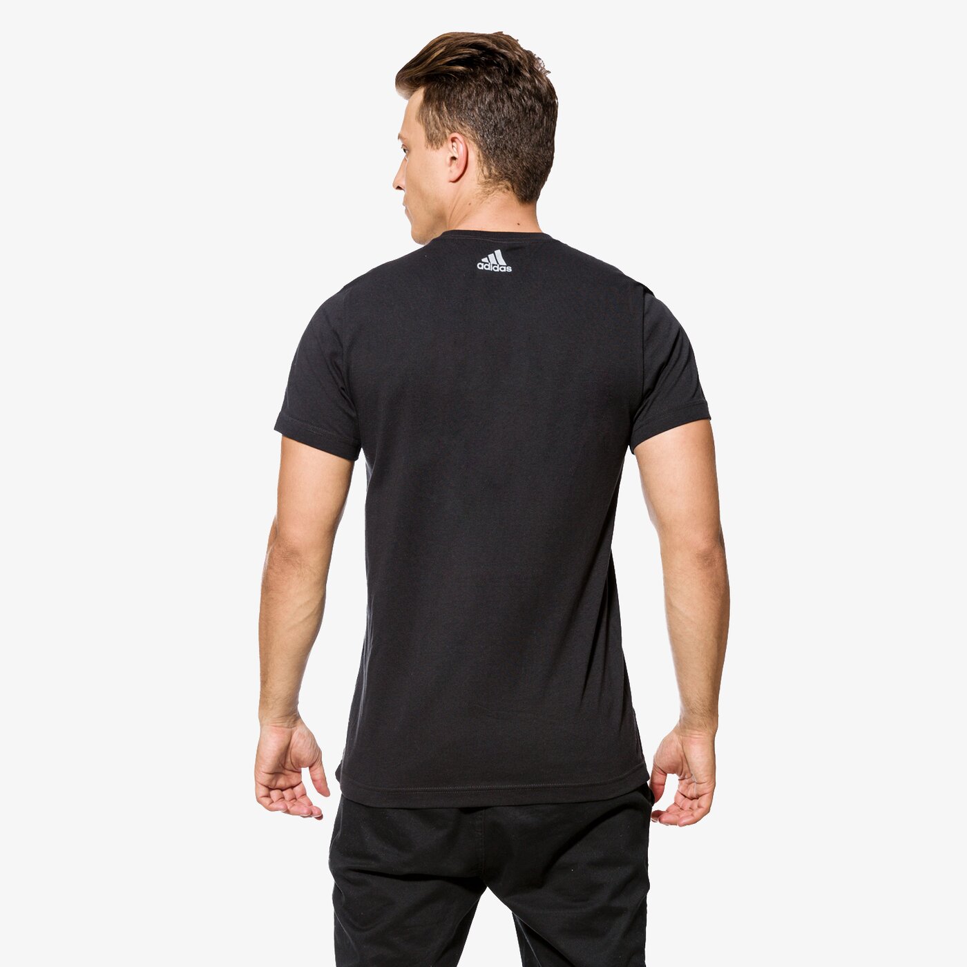 Koszulka męska ADIDAS T-SHIRT LINEAR KNITTED cd9266 kolor czarny