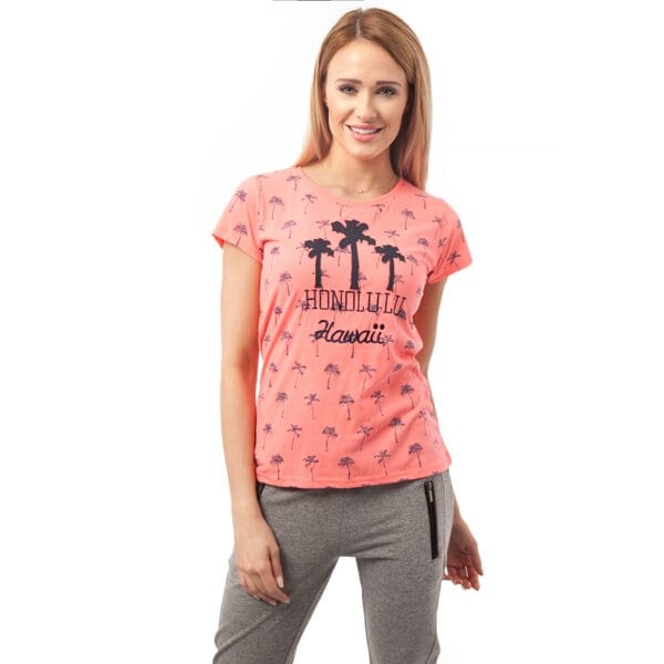 Koszulka damska FEEWEAR T-SHIRT MALIBU fw15tsd07001 kolor różowy