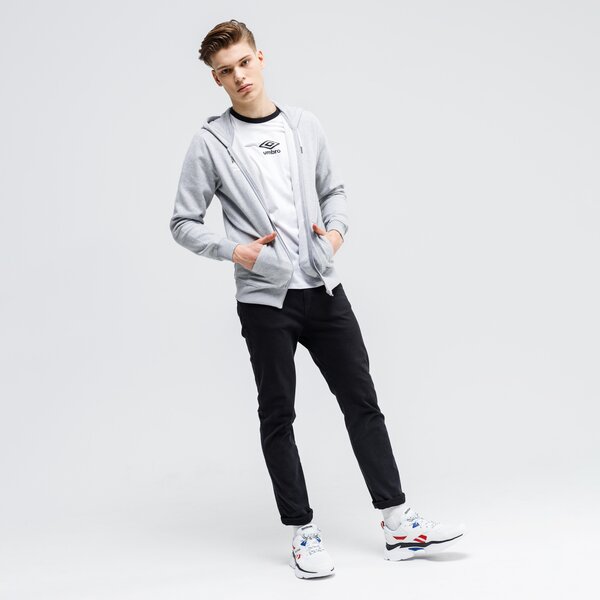 Bluza męska UMBRO BLUZA ROZPINANA Z KAPTUREM FW LARGE LOGO ZIP 65521u-263 kolor szary