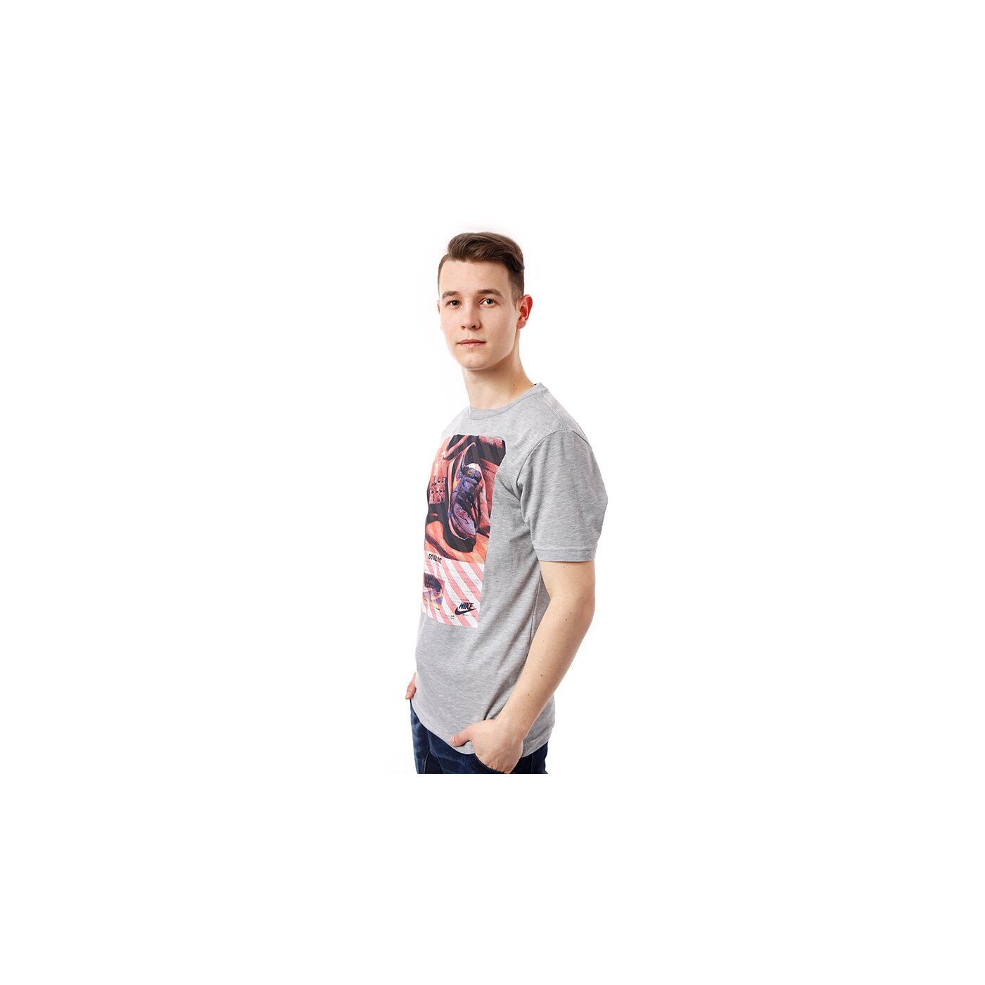 Koszulka męska NIKE T-SHIRT TEE-HAZARD AD 589766063 kolor szary