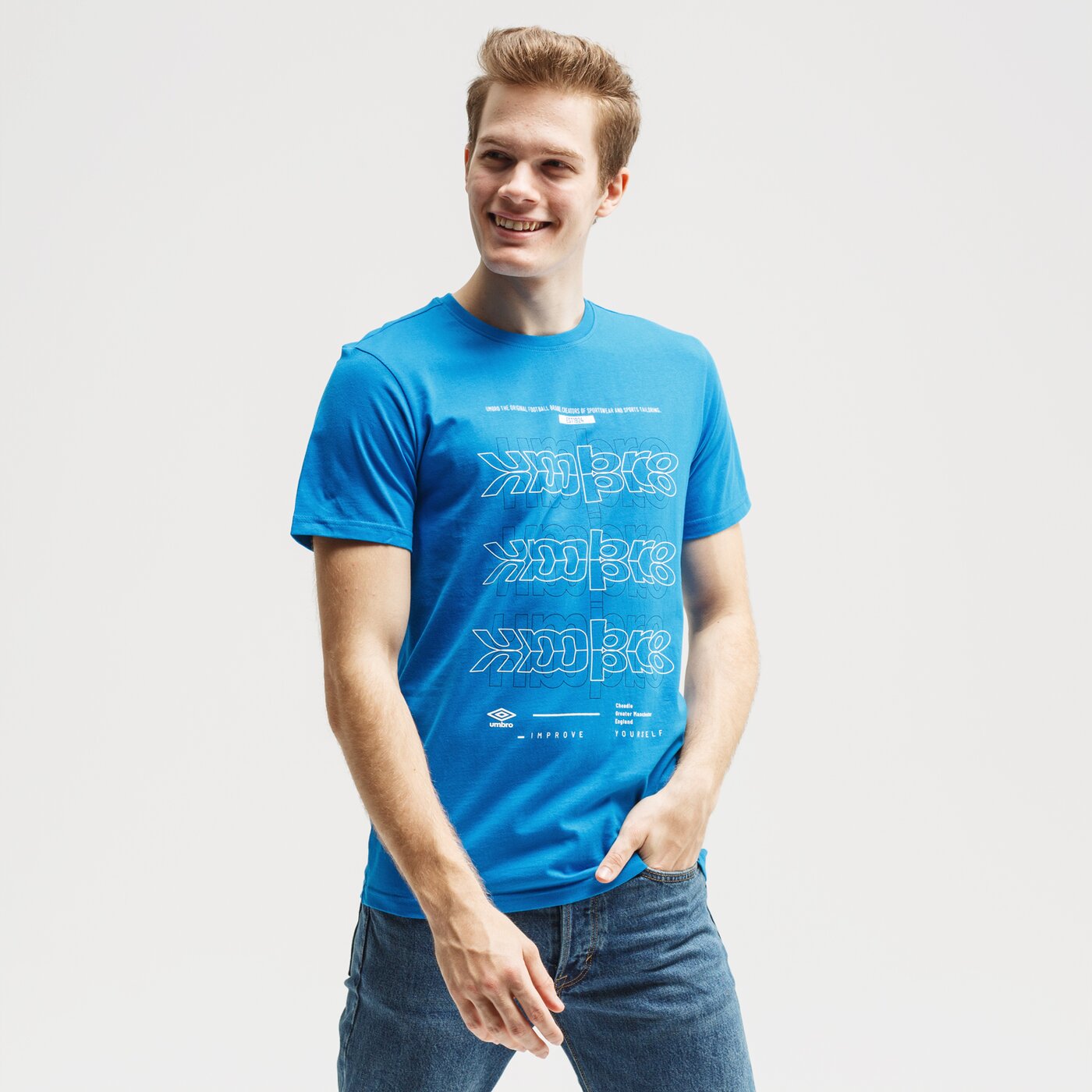 Koszulka męska UMBRO T-SHIRT LOUD ul120tsm28001 kolor niebieski