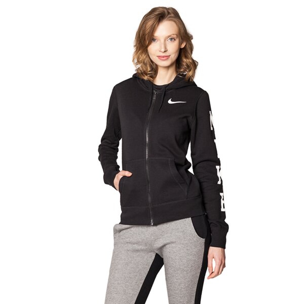 Bluza damska NIKE BLUZA CLUB FZ HOODY- GRAPHIC1 725836010 kolor czarny