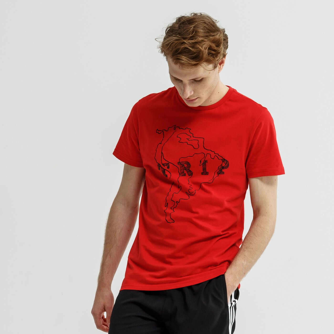 Koszulka męska FEEWEAR T-SHIRT SS TOMARILLO fw19tsm59001 kolor czerwony