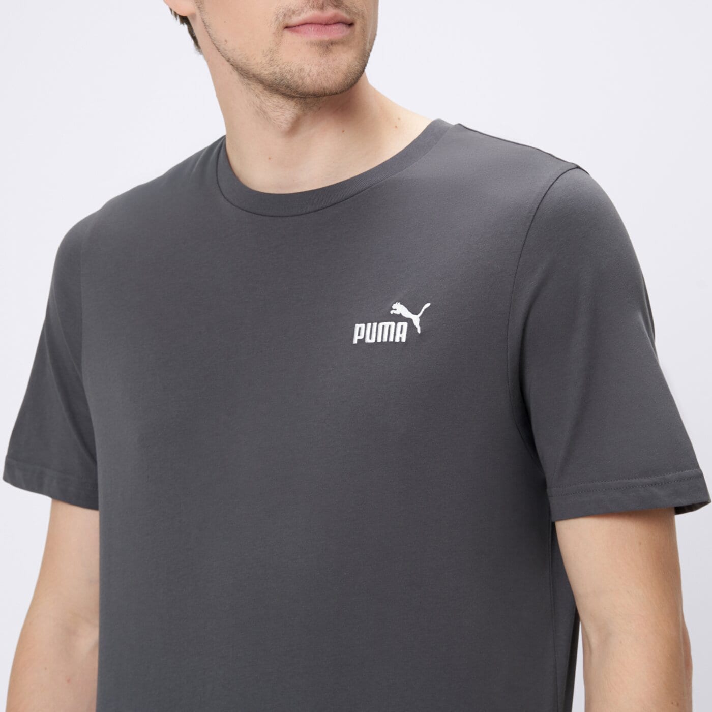 Koszulka męska PUMA T-SHIRT ESS SMALL NO. 1 LOGO 68253544 kolor szary